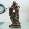 Genuine bronze Radha Krishna statue with intricate detailing—symbol of divine love, perfect for home décor, puja rituals, and gifting.