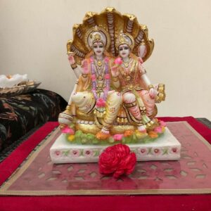 Classic Marble Lord Vishnu Statue – Handcrafted Decorative Idol