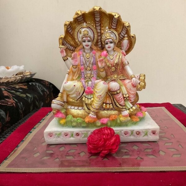 Classic Marble Lord Vishnu Statue – Handcrafted Decorative Idol Classic Marble Lord Vishnu Statue – Handcrafted Decorative Idol
