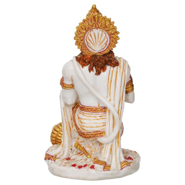 Handcrafted Hanuman Ji Marble Dust Idol – Sitting Bajrang Bali for Home & Temple Décor
