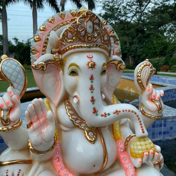 Premium Marble Ganesh Ji Showpiece – Decorative Idol for Home Décor & Gifting