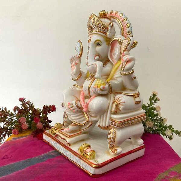 Premium Marble Ganesh Ji Showpiece – Decorative Idol for Home Décor & Gifting