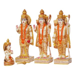 Handcrafted Ram Darbar Marble Statue – Divine Home & Temple Showpiece