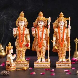 Handcrafted Ram Darbar Marble Statue – Divine Home & Temple Showpiece