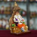 Marble Ganesh Ji Idol (10 Inch) – Handcrafted Ganpati Statue for Living Room Décor