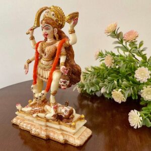 Handcrafted Marble Maa Kali Murti – Powerful Goddess Showpiece for Pooja