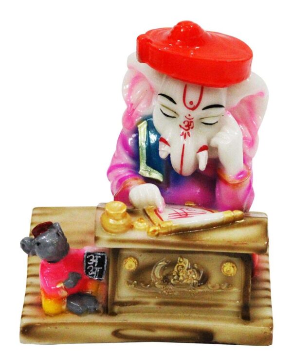 Premium Resin Ganesha Idol – Sitting Ganesha with Mouse for Home Décor