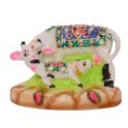 Hand-carved white marble Kamdhenu Cow and Calf statue—symbol of prosperity, blessings, and divine energy for home or office décor.