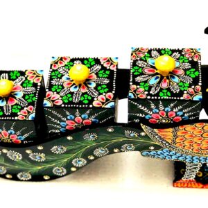 Handcrafted Wooden Peacock Sculpture: Exquisite Decor Accent
