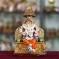 Marble Ganesh Ji Idol (10 Inch) – Handcrafted Ganpati Statue for Living Room Décor