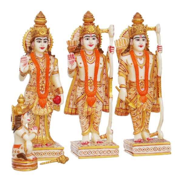 Handcrafted Ram Darbar Marble Statue – Divine Home & Temple Showpiece