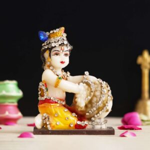 Makhan Chor Krishna Idol – Handcrafted Lord Krishna Statue for Home Décor & Gifting
