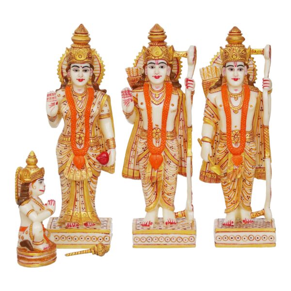 Handcrafted Ram Darbar Marble Statue – Divine Home & Temple Showpiece