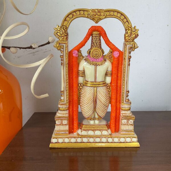 Handcrafted marble Narayan (Lord Vishnu) idol with fine detailing—perfect for home temple décor, spiritual ambiance, and gifting.