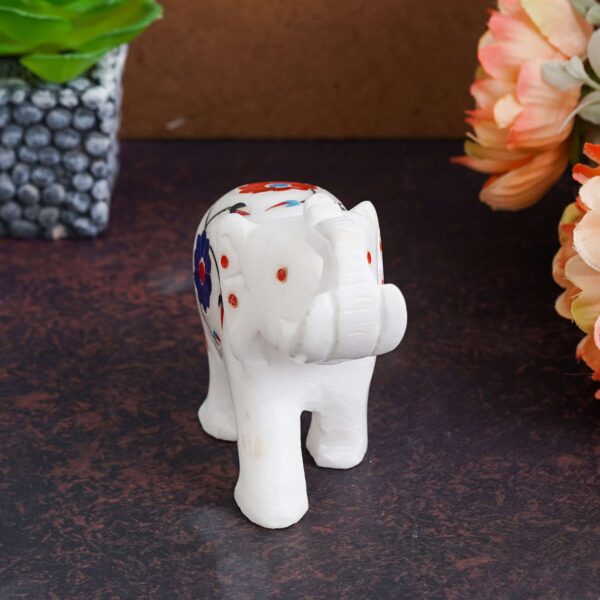 Classic Marble Elephant Statue – Hand-Carved Decorative Piece
