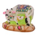 Hand-carved white marble Kamdhenu Cow and Calf statue—symbol of prosperity, blessings, and divine energy for home or office décor.