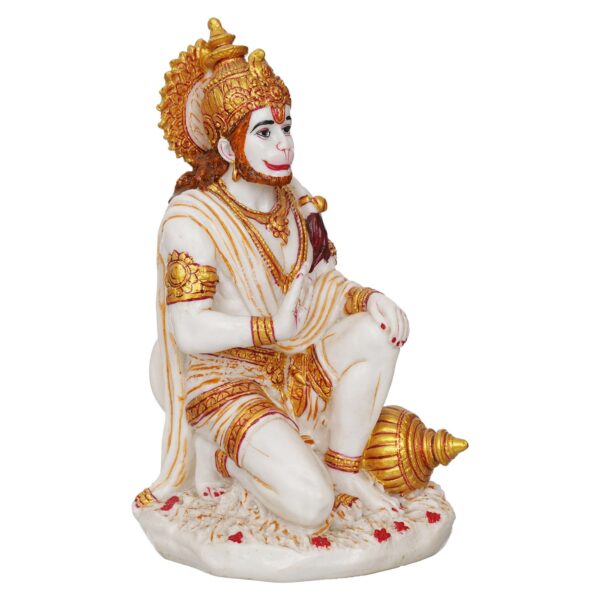 Handcrafted Hanuman Ji Marble Dust Idol – Sitting Bajrang Bali for Home & Temple Décor