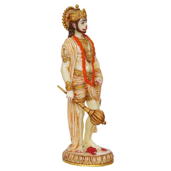 Premium Marble Standing Hanuman Ji Statue – Balaji Idol for Home & Hotel Temple