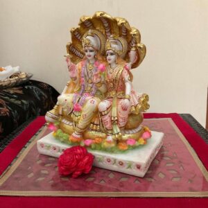 Classic Marble Lord Vishnu Statue – Handcrafted Decorative Idol