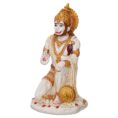 Handcrafted Hanuman Ji Marble Dust Idol – Sitting Bajrang Bali for Home & Temple Décor