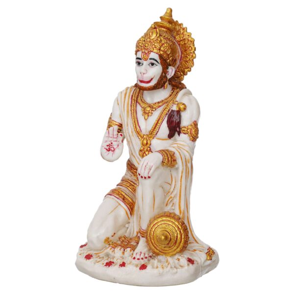 Handcrafted Hanuman Ji Marble Dust Idol – Sitting Bajrang Bali for Home & Temple Décor