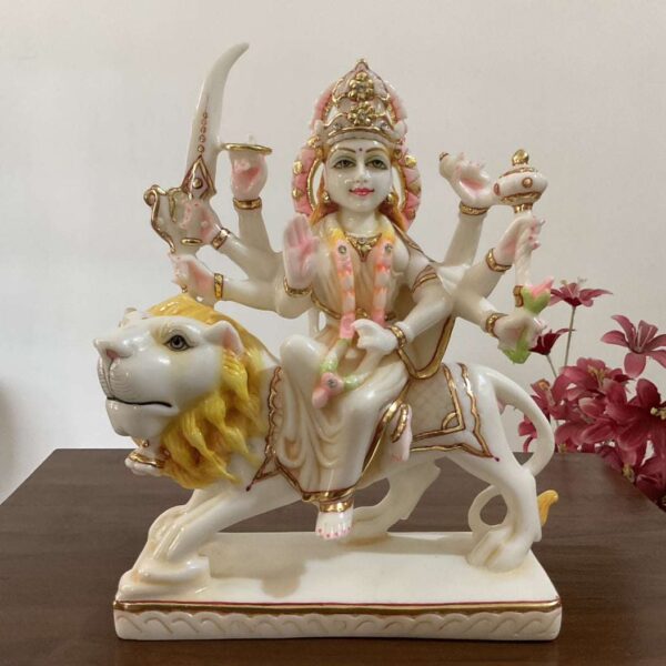 Divine Marble Mata Rani Idol – Handcrafted Showpiece for Home & Temple