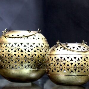 Handcrafted Brass Bowls with Floral Pattern – Decorative Showpiece