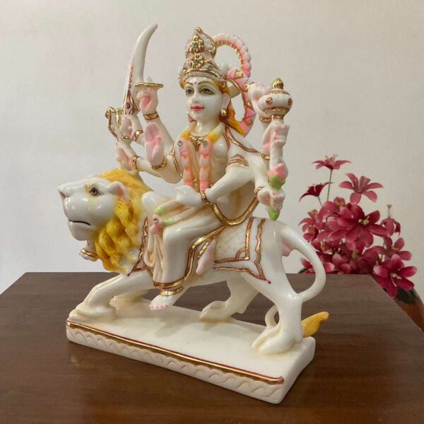 Divine Marble Mata Rani Idol – Handcrafted Showpiece for Home & Temple