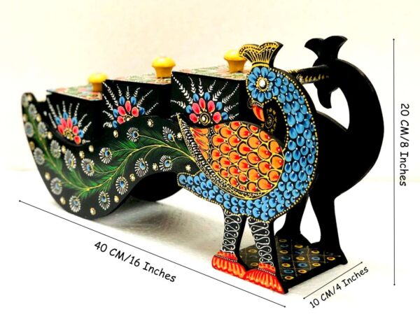 Handcrafted Wooden Peacock Sculpture: Exquisite Decor Accent Handcrafted Wooden Peacock Sculpture: Exquisite Decor Accent