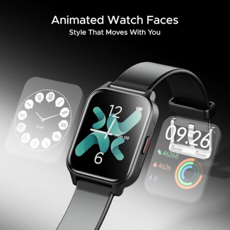 Boat Wave Call 2 Plus Smart Watch w/Bilingual Support (Hindi/English), 1.96”(4.97 cm) HD Display, BT Calling, 100+Sports Modes, Animated Watch Faces, Voice Assistant(Active Black)